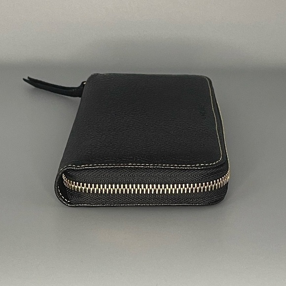 BVLGARI Black Long Leather Zip Around Wallet Unisex Luxury Pebbled Italy OS - Picture 10 of 11